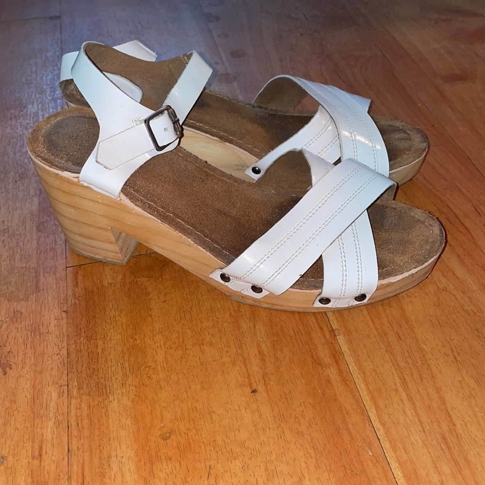 Urban Outfitters wooden clog sandals. Size 8